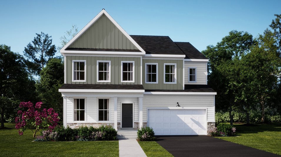 A farmhouse-inspired exterior