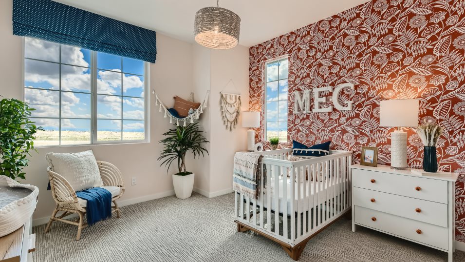 Bedroom 2 styled as a nursery