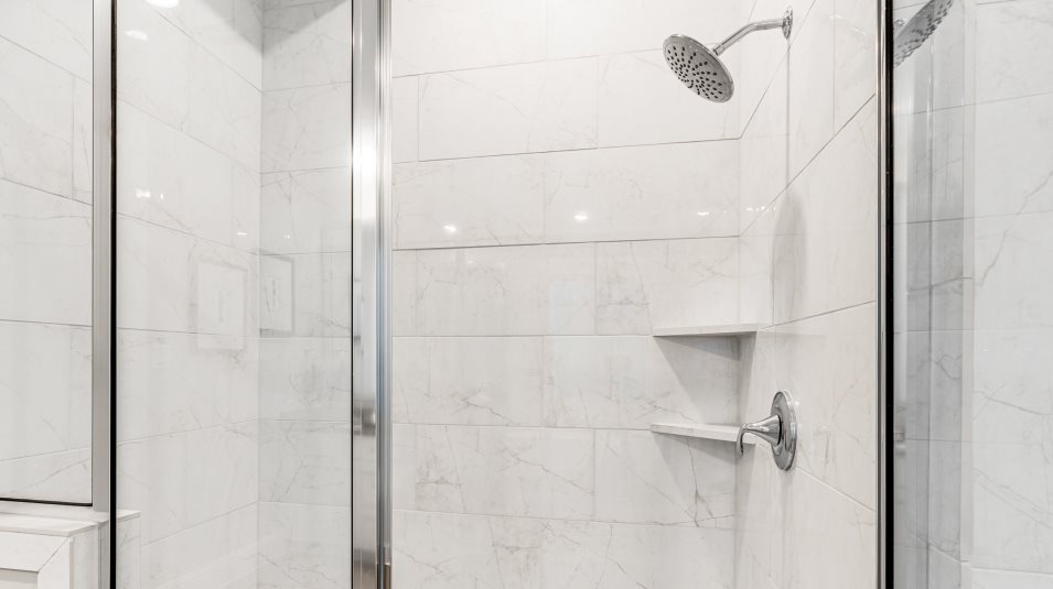 Rocklin Shower with glass enclosure and tile surround