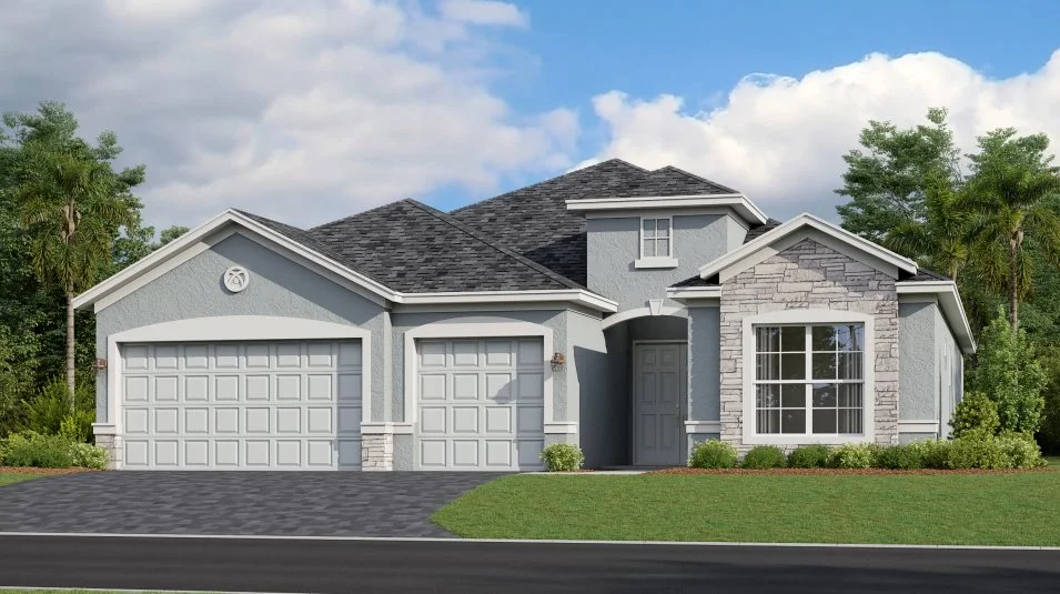 A traditional exterior with a hipped roofline