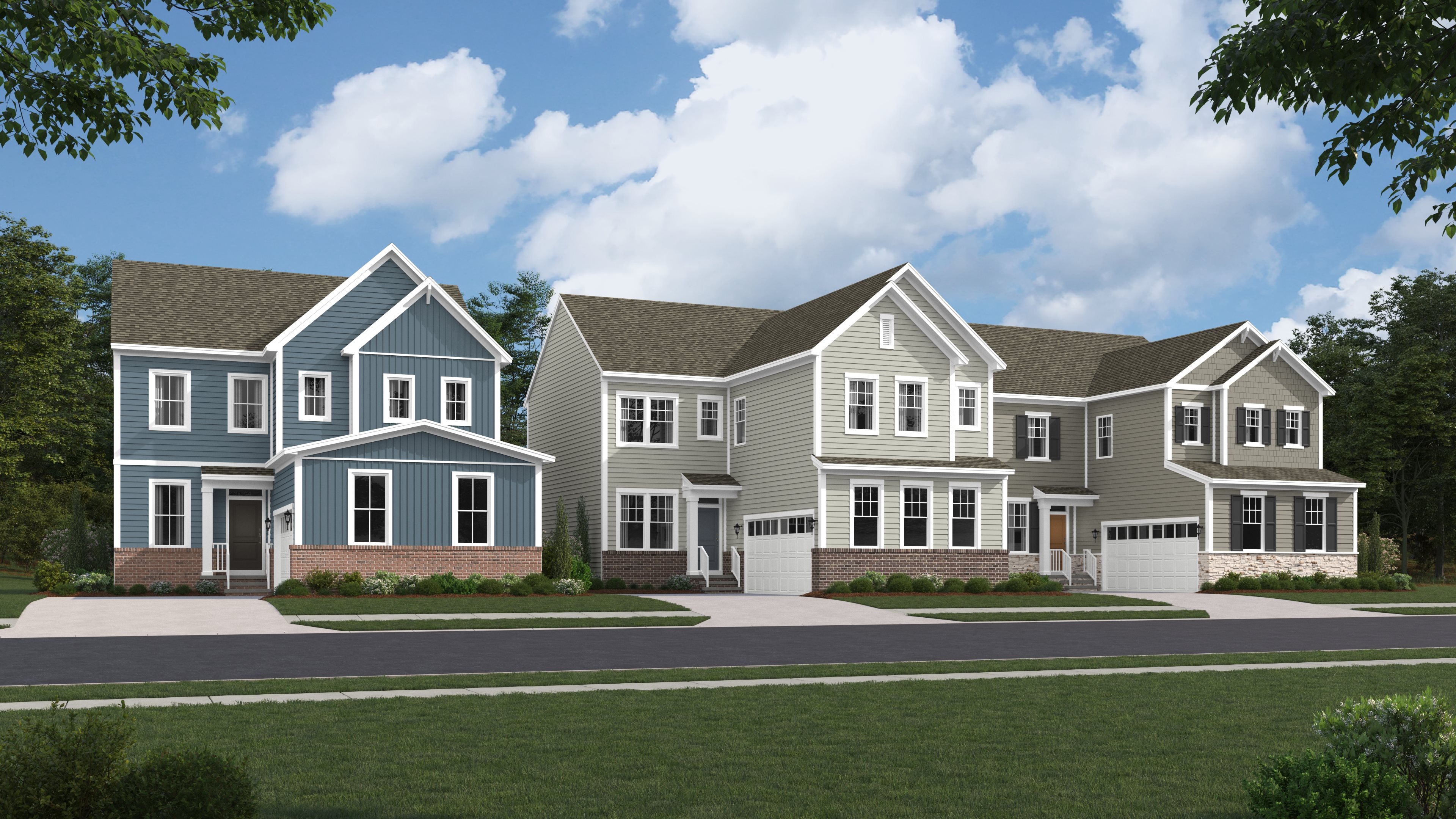 TEXT: Streetscape of Wynwood at Fox Creek by Lennar IMAGE: Streetscape rendering of Wynwood at Fox Cree 