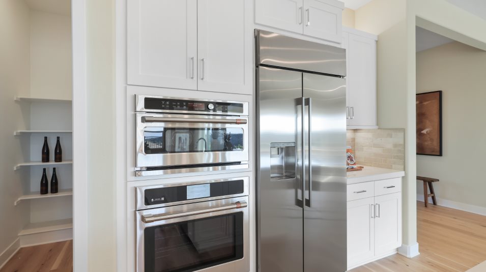 Fridge and in-wall ovens