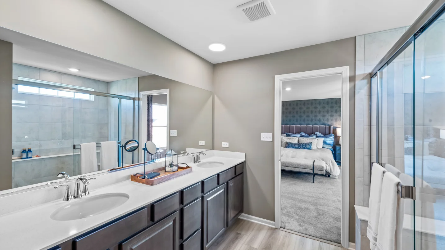 Rainier bathroom vanity and shower