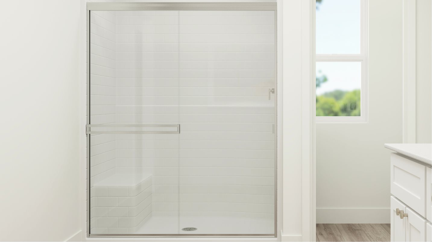 Glass-enclosed shower 