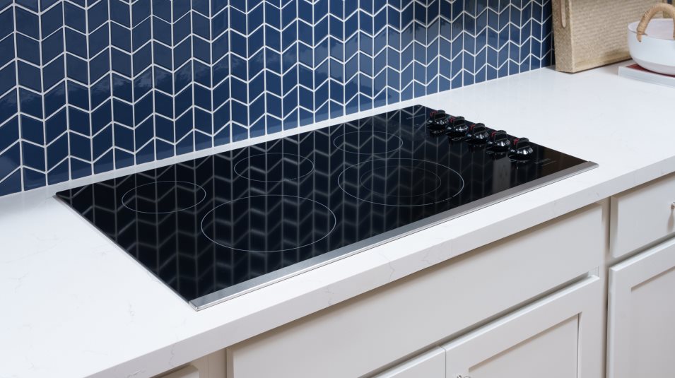 Close up of the cooktop