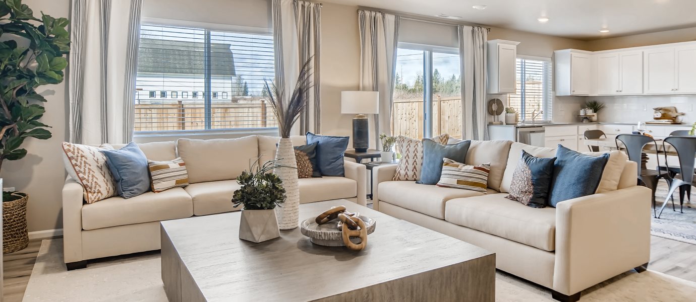 Great Room with kitchen in the background