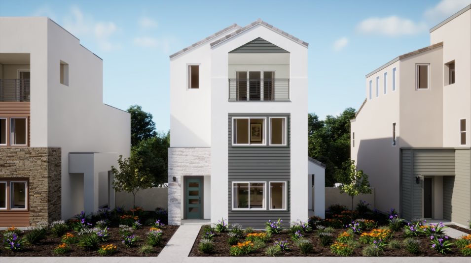Contemporary-style home rendering