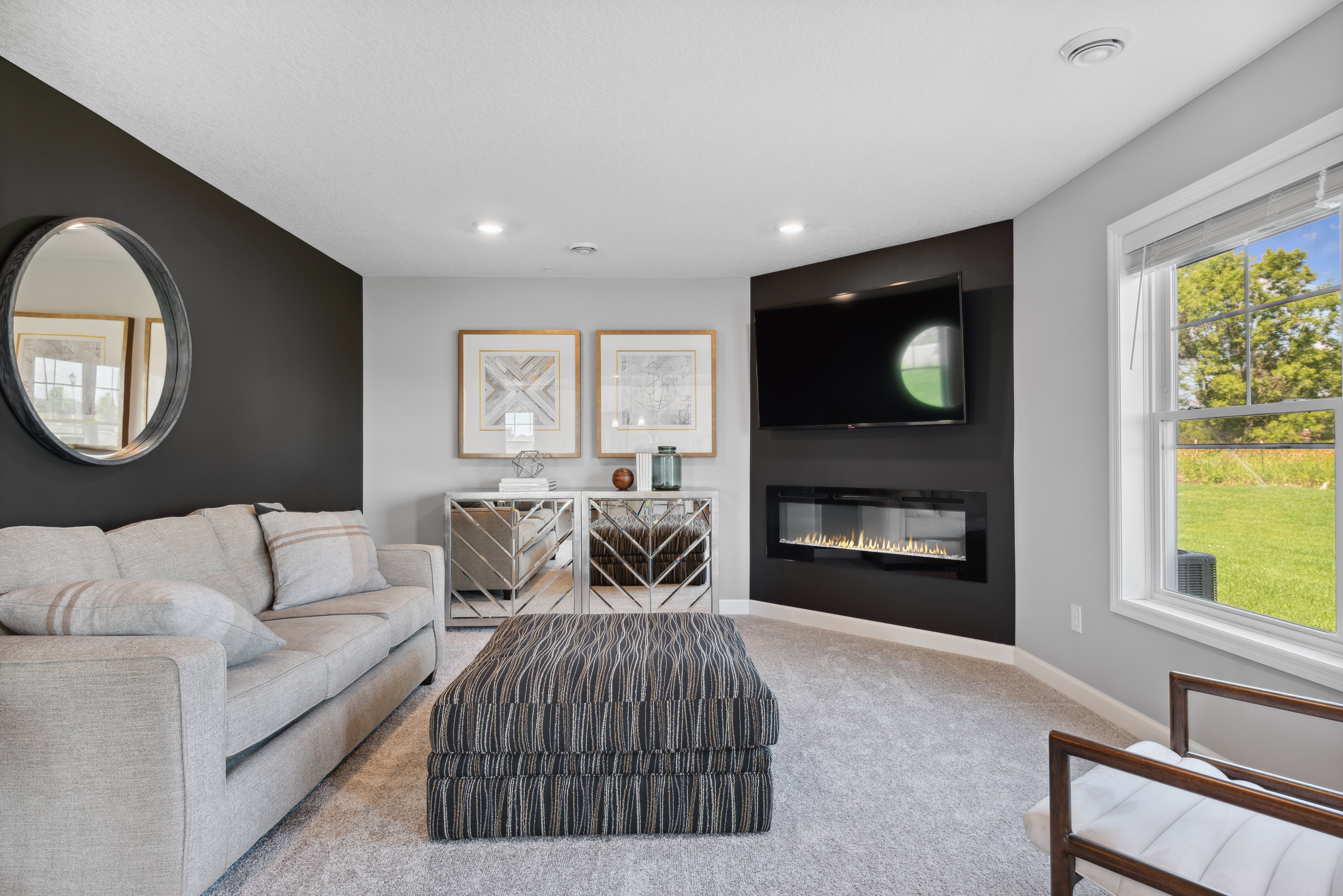 Living space with large windows