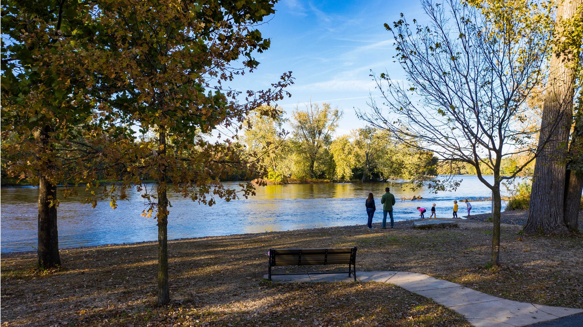 The Fox River from downtown Oswego