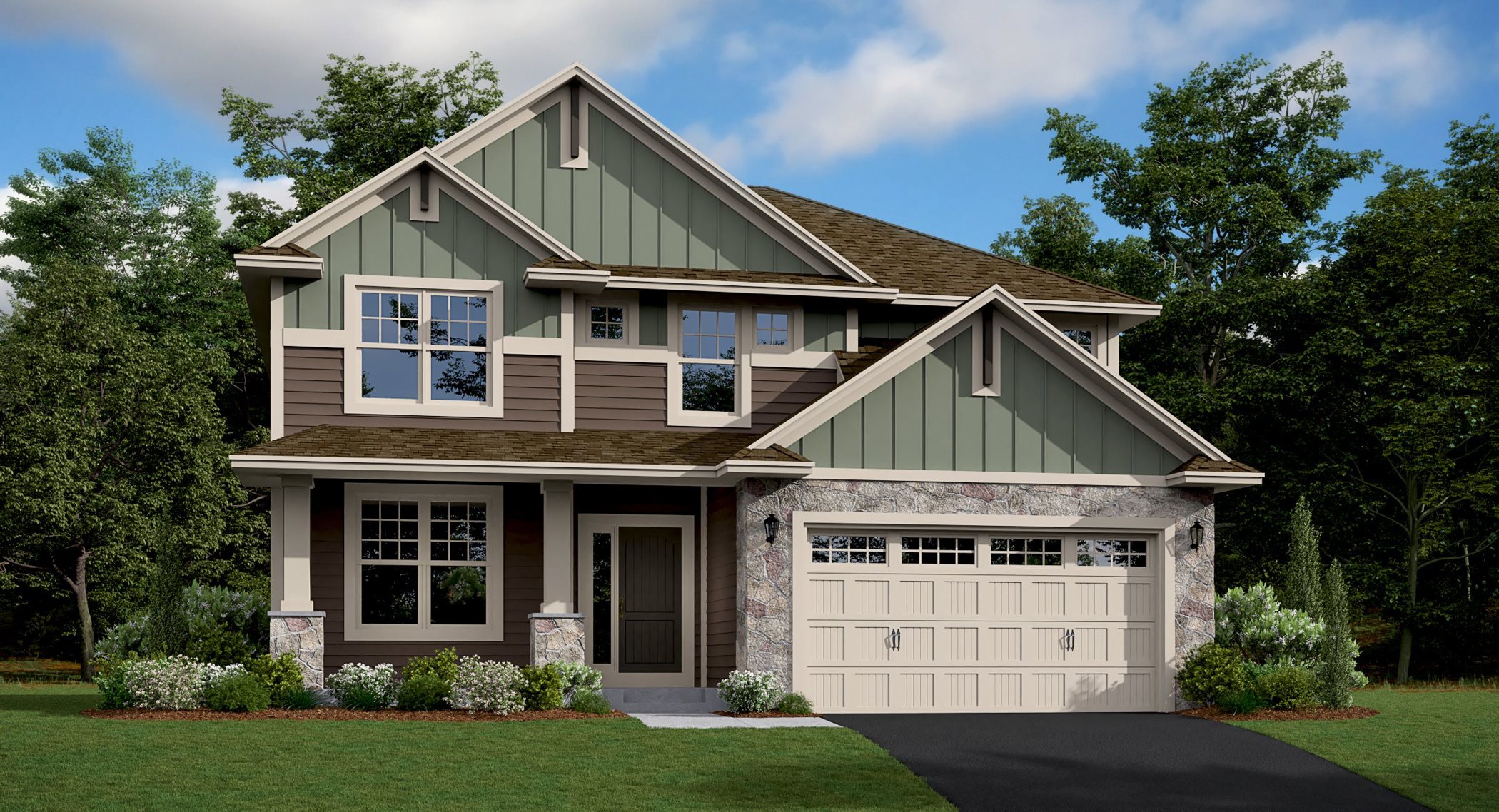 Lewis exterior rendering Craftsman