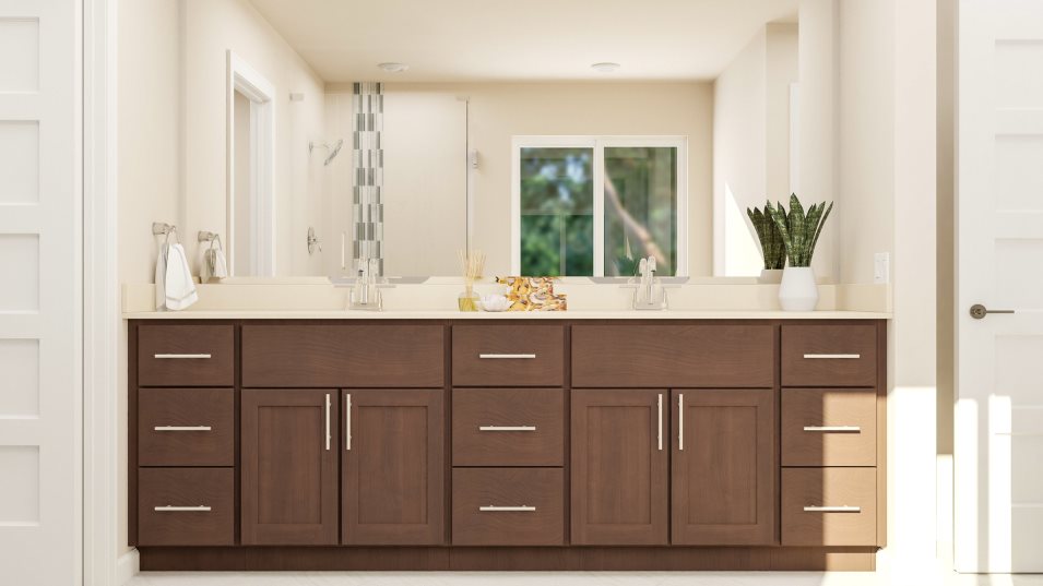 Dual sinks in the owner's bathroom