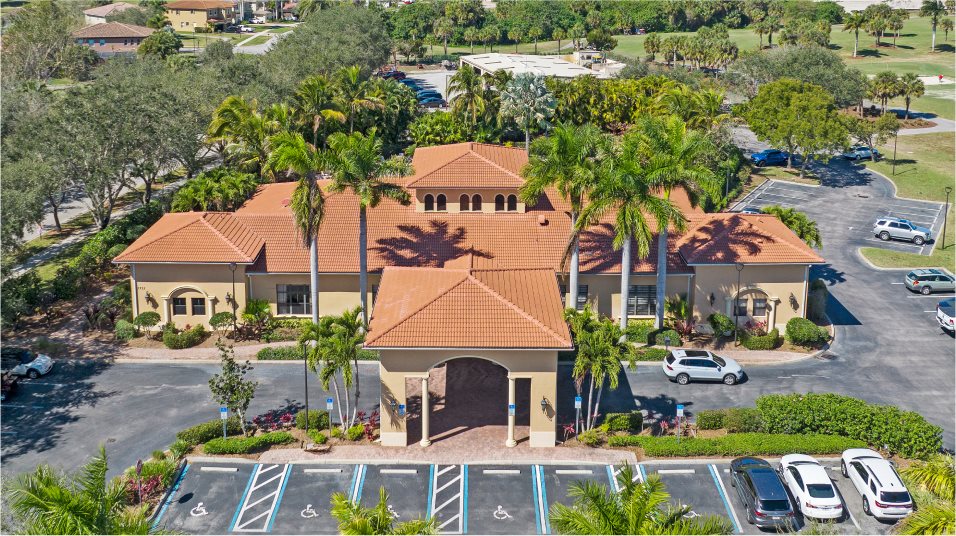 Aerial view of clubhouse