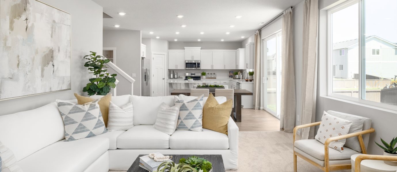 Open space with living area and kitchen