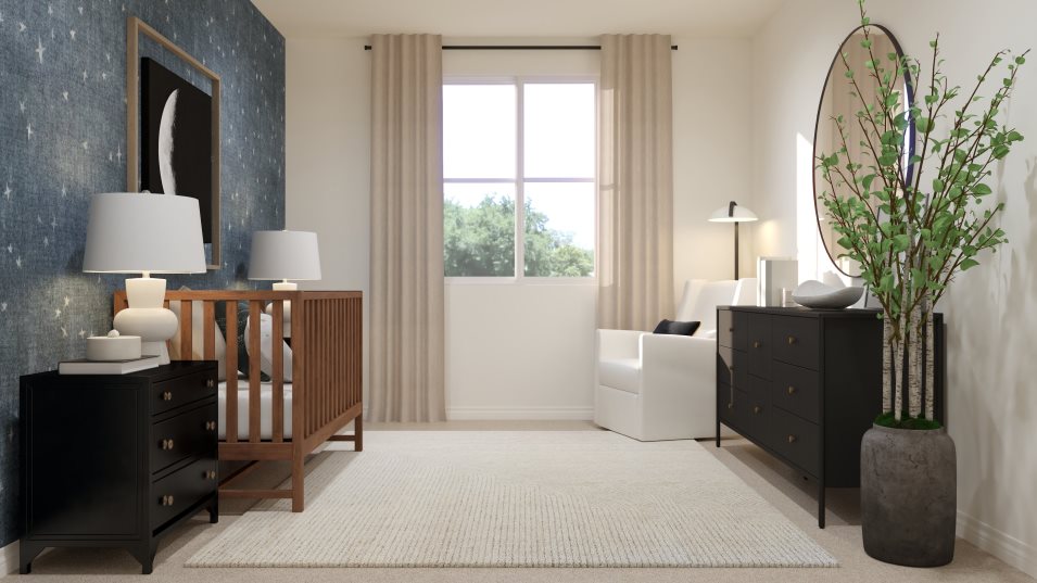 Bedroom 2 styled as a nursery