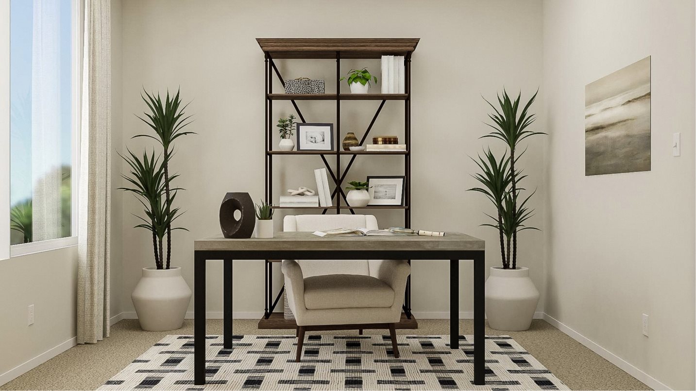 Den styled as a home office