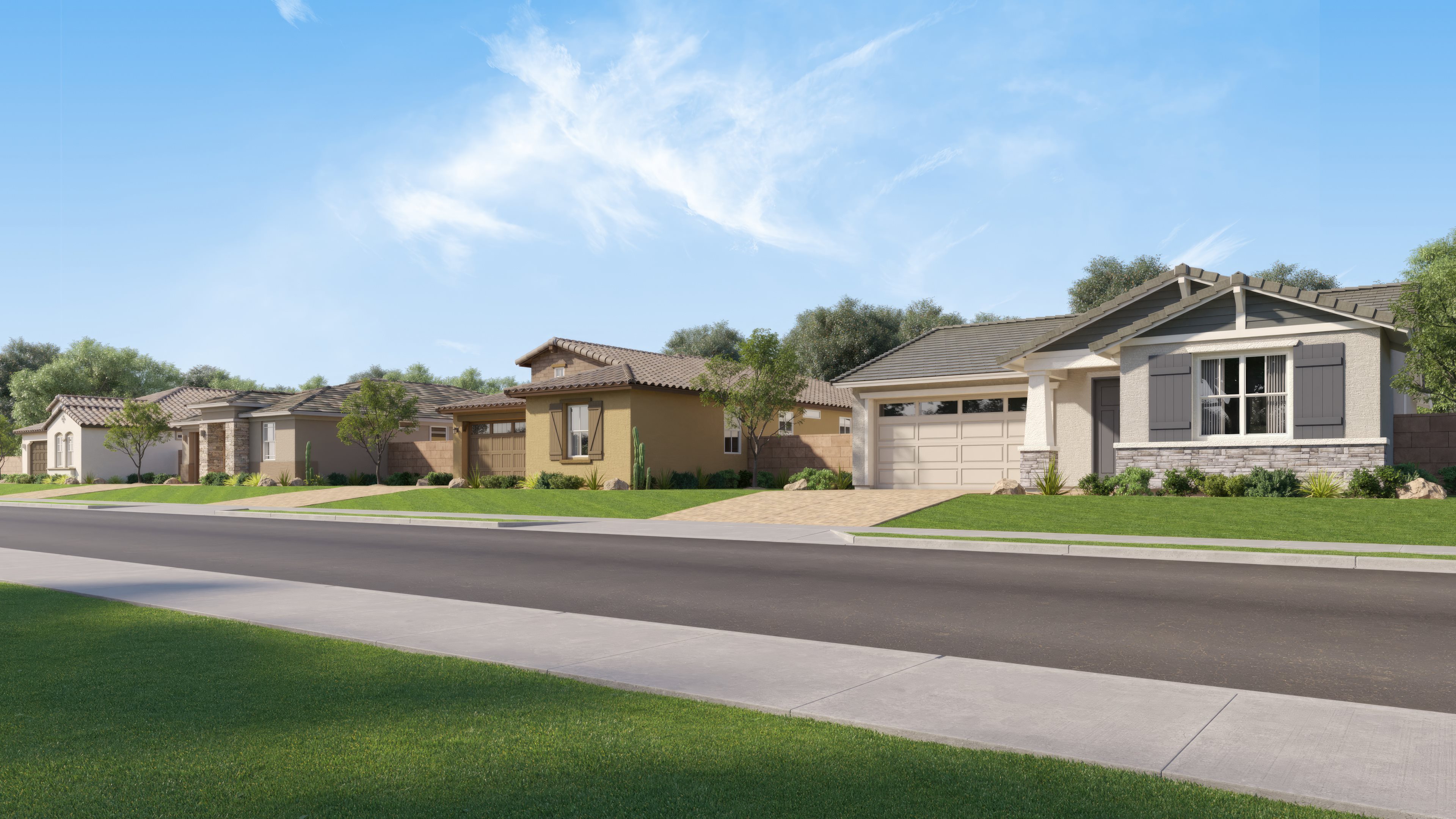 Image: Exterior home rendering streetscene
