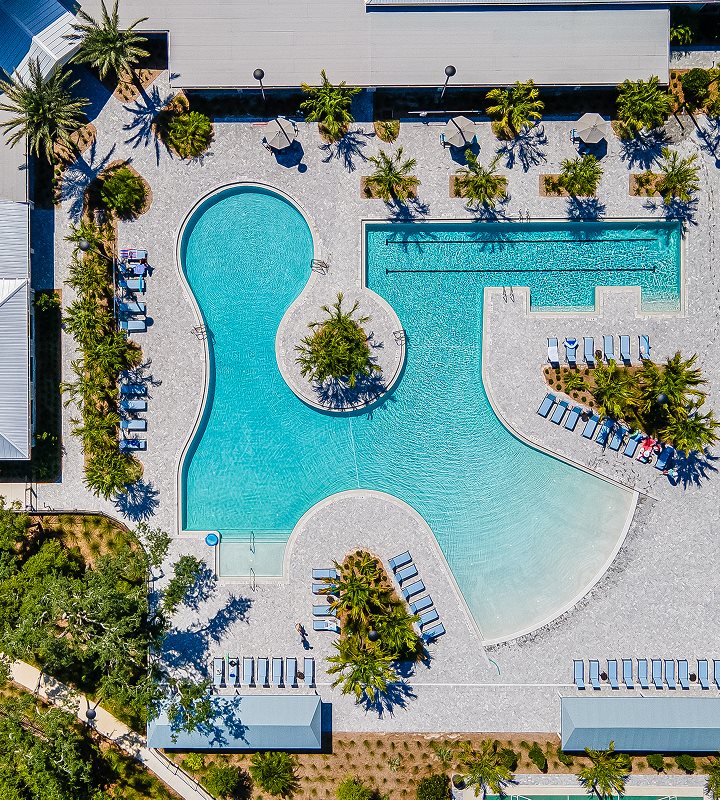Community pool aerial