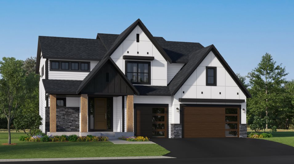 Carmel Exterior Rendering Modern Tudor