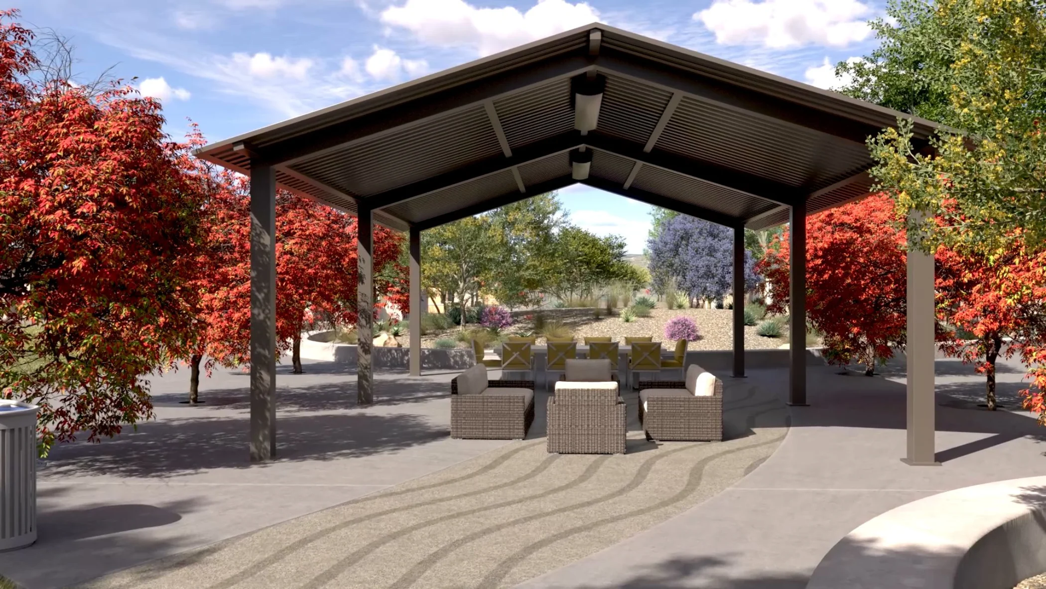 Shaded picnic area