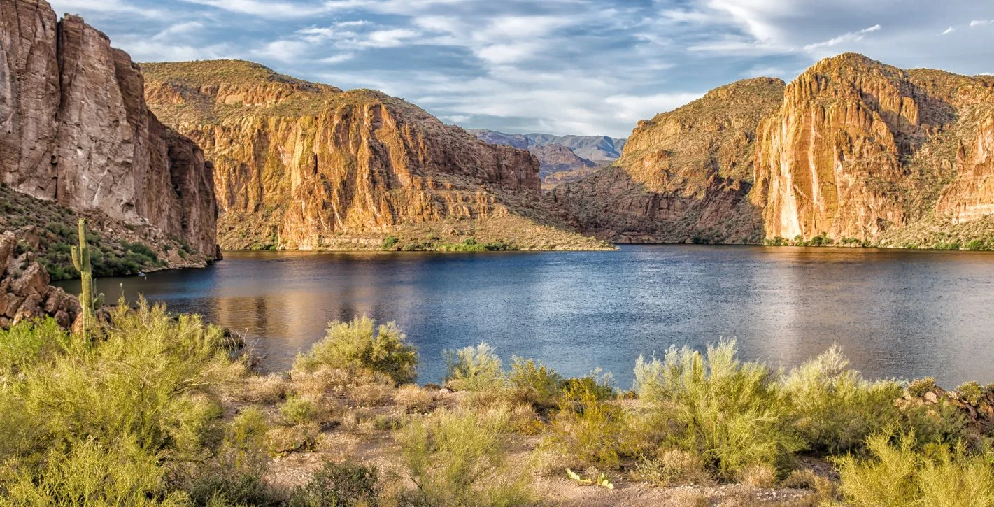 Lake surrounded by mountains