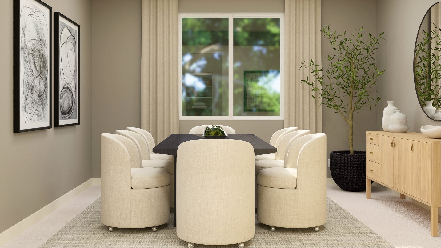 Flex room styled as a dining space
