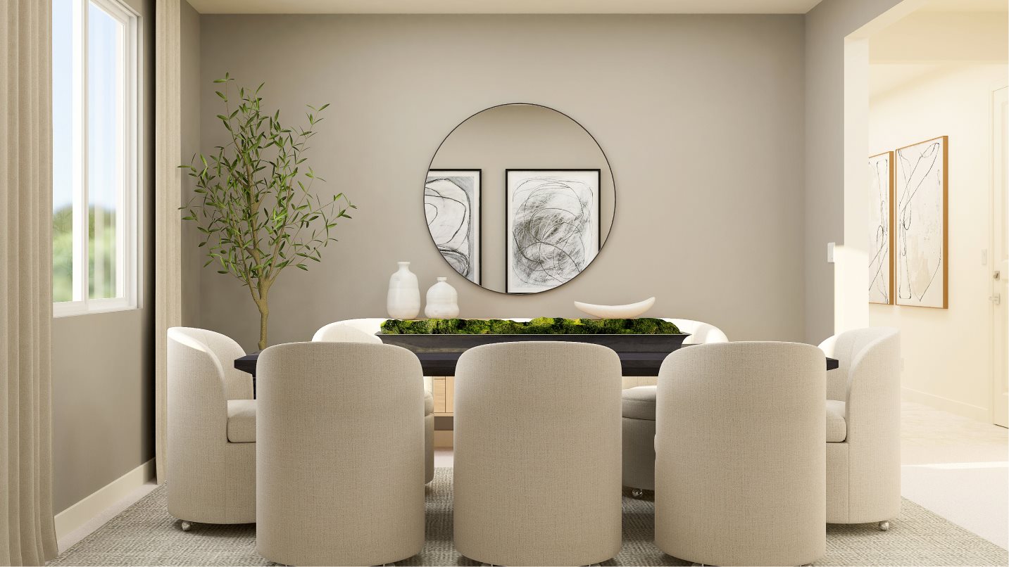 Flex room styled as a dining space