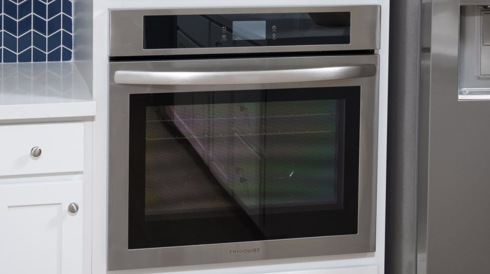 Close up of the wall oven