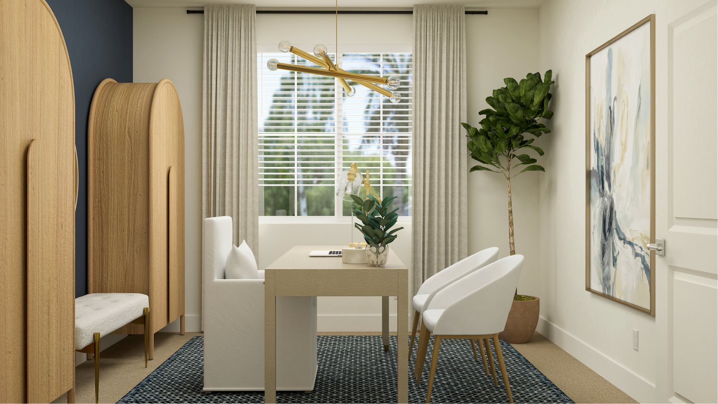 Bed2 styled as an office
