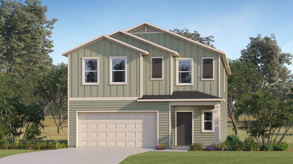 A farmhouse-inspired exterior 