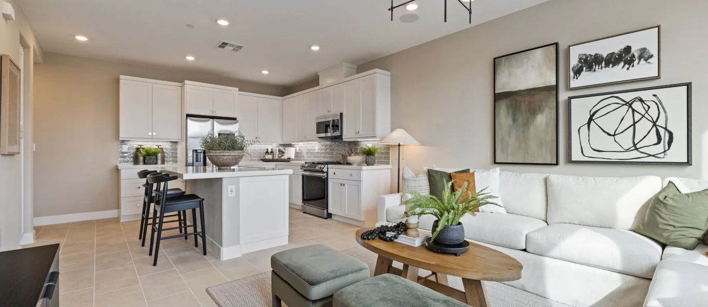 The kitchen and great room at Mariposa 2