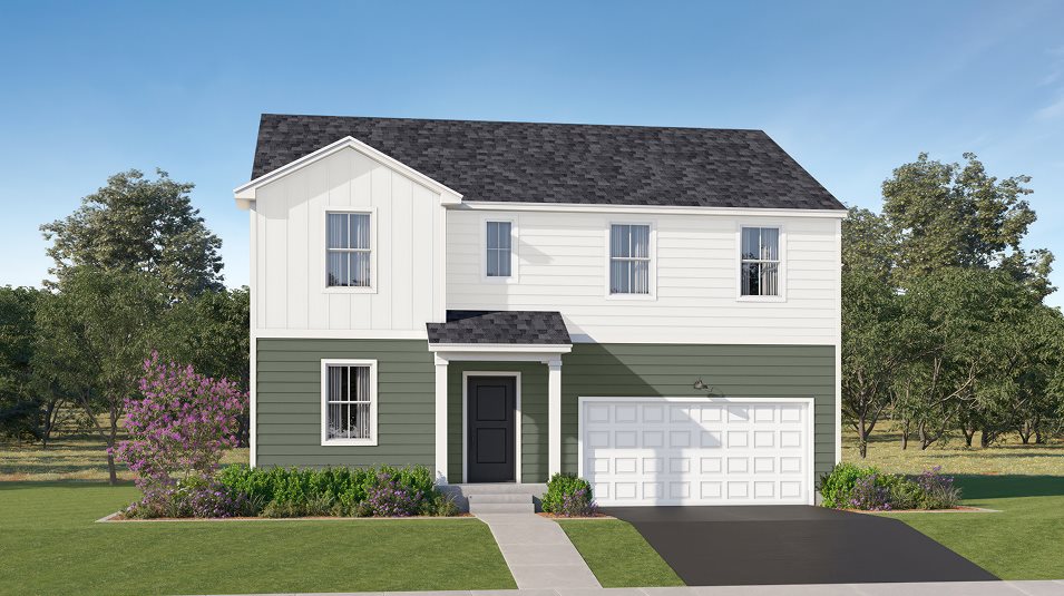 A farmhouse-inspired exterior