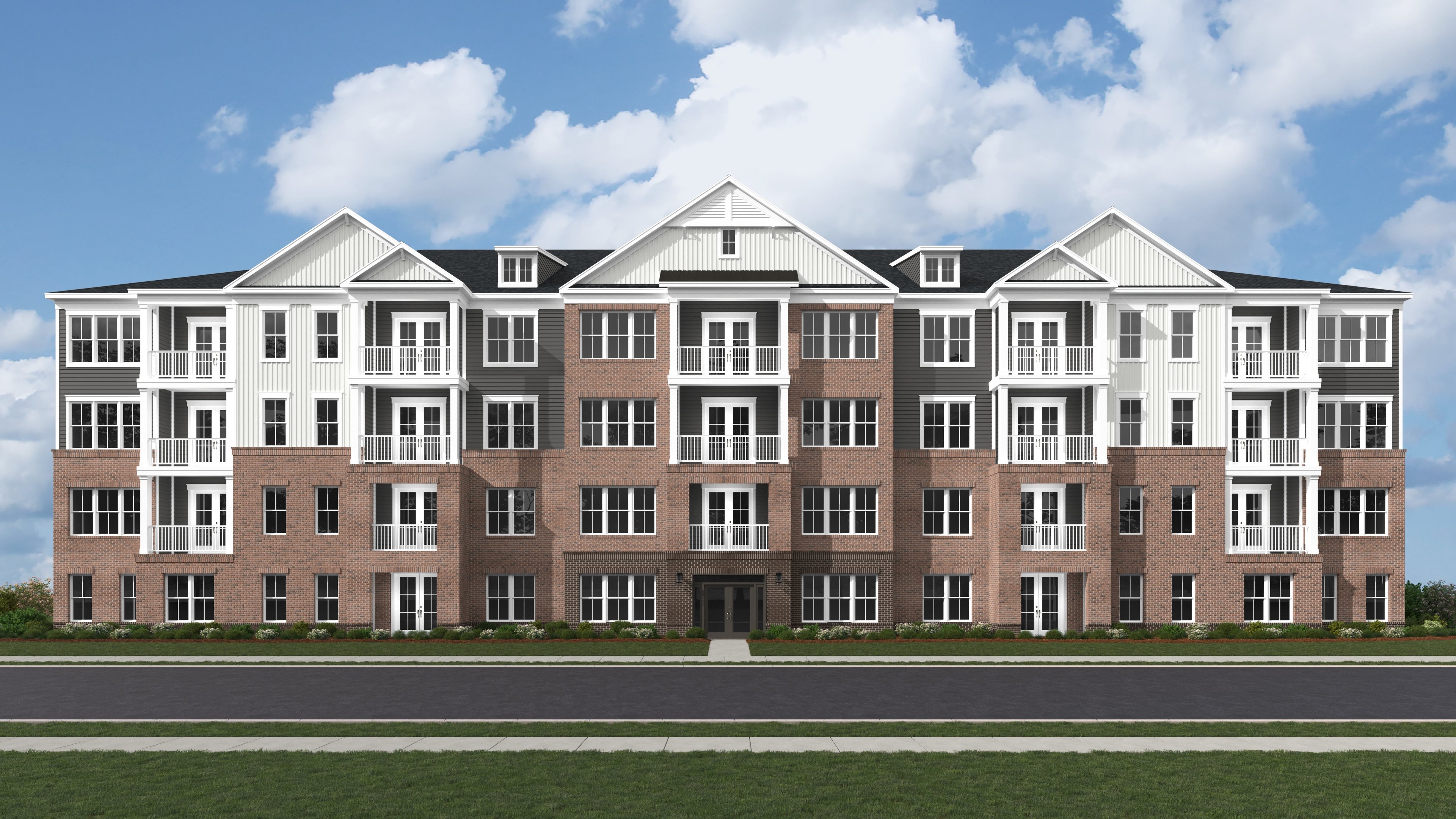 TEXT: Beechfield Manors Active Adult Condos IMAGE: Exterior of Heritage at Beechfield condos