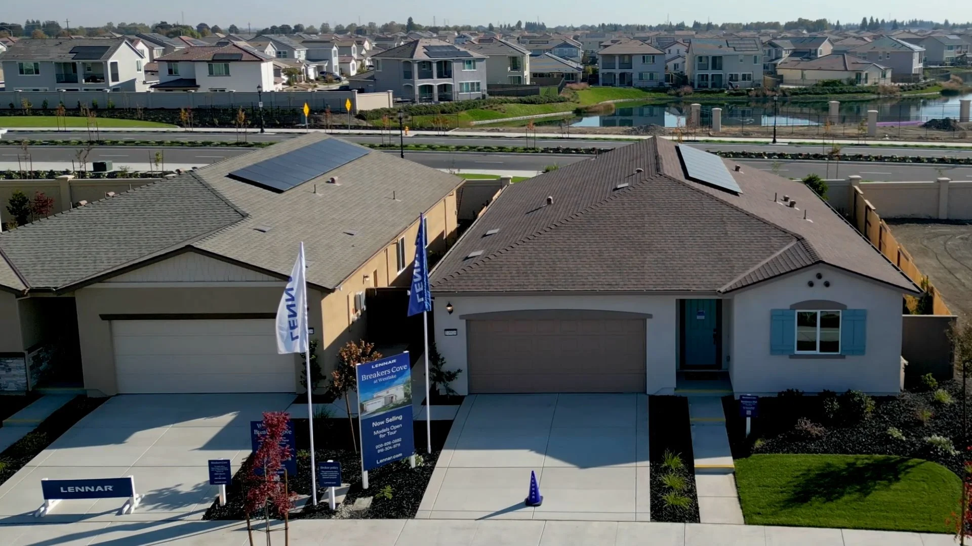 Breakers Cove at Westlake community aerial view