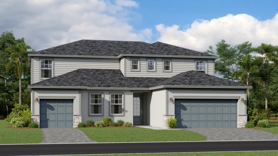 A classic exterior style with a hipped roofline