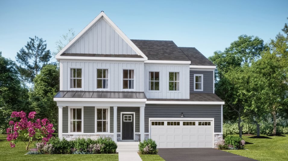 A farmhouse-inspired exterior