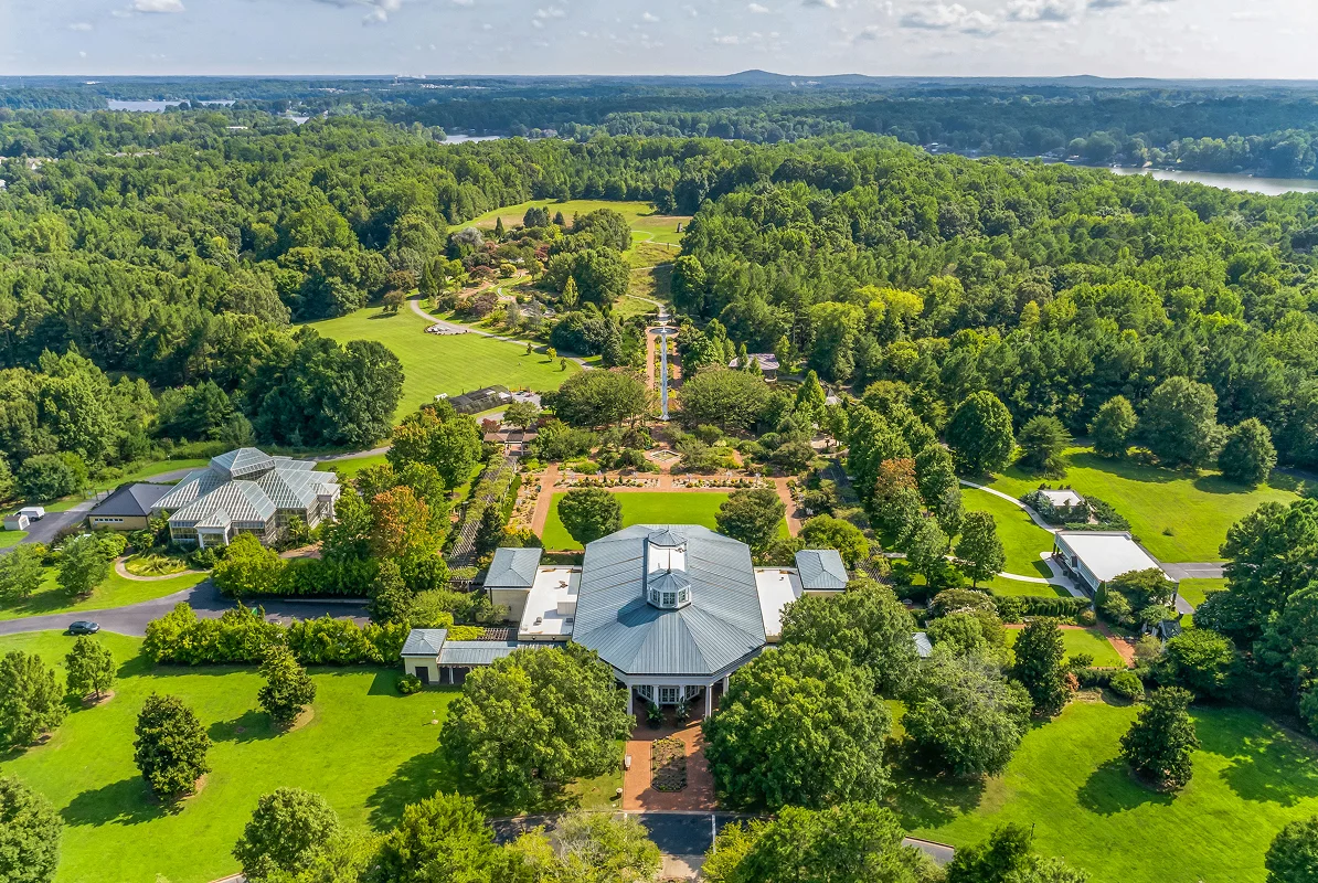 NC Belmont Aerial Daniel Stowe Botanical Garden 060225