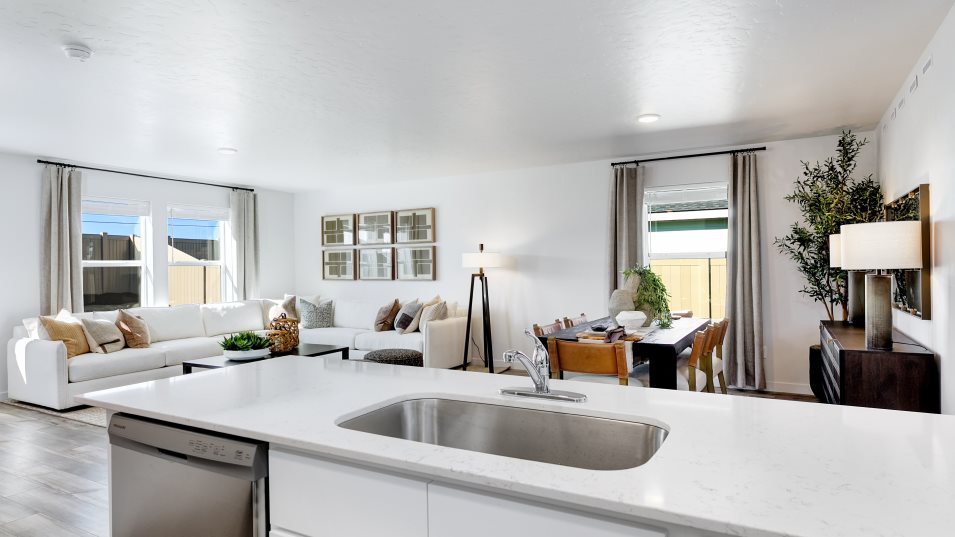 Kitchen sink overlooking the open space