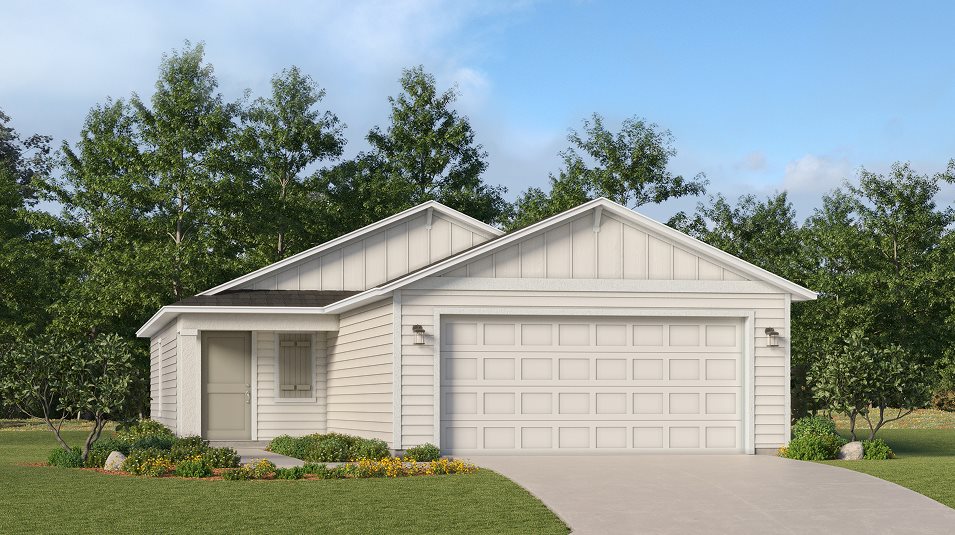 A farmhouse-inspired exterior 