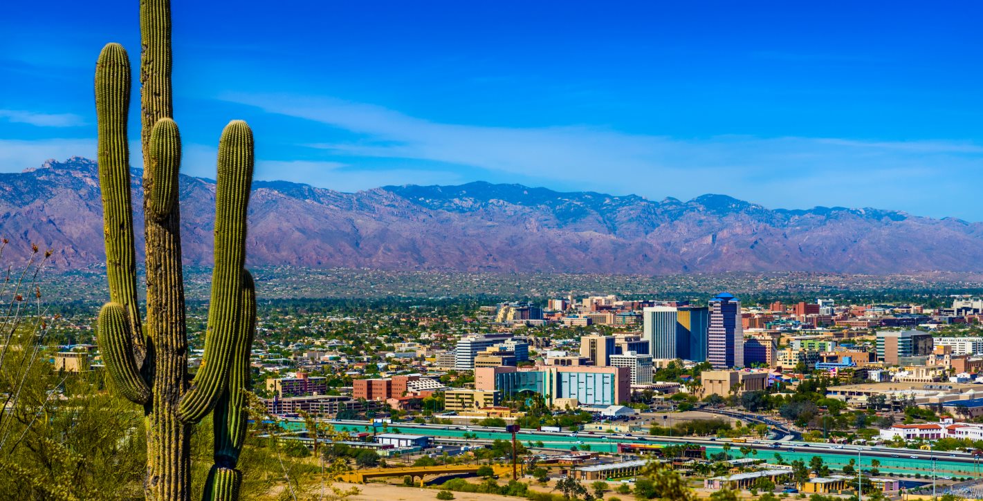 mountain and city views
