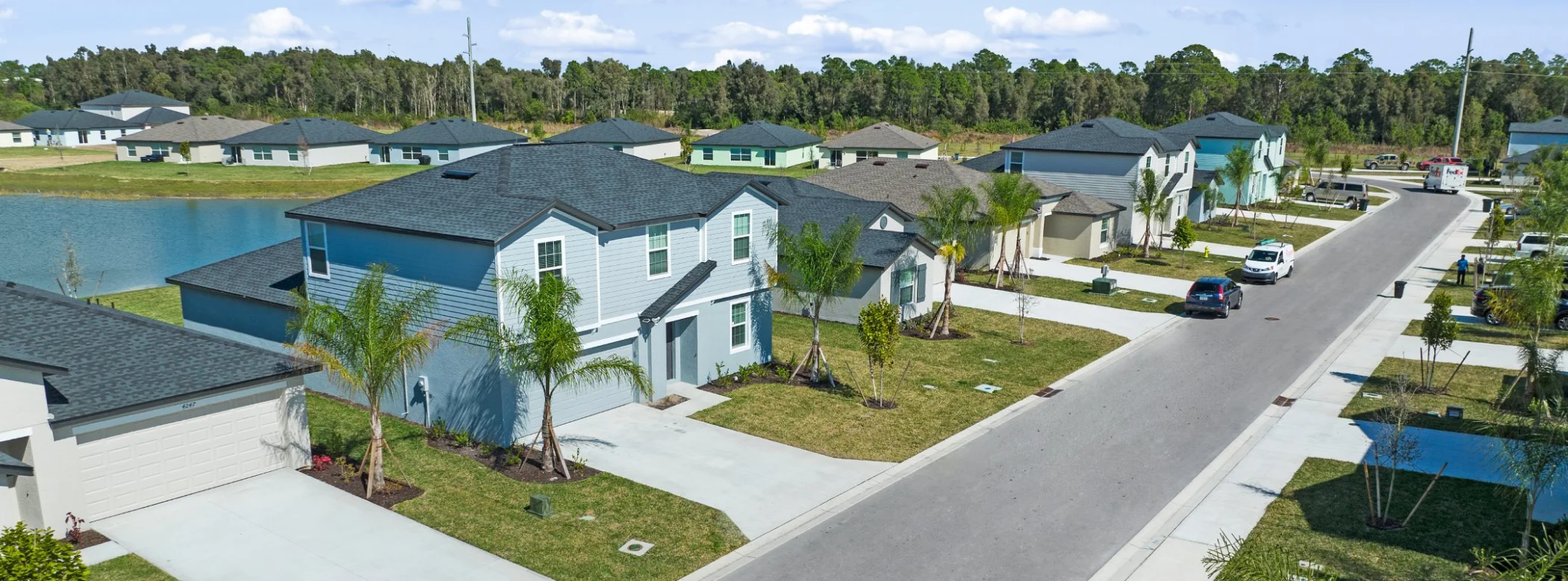 Crane Landing Aerial of community