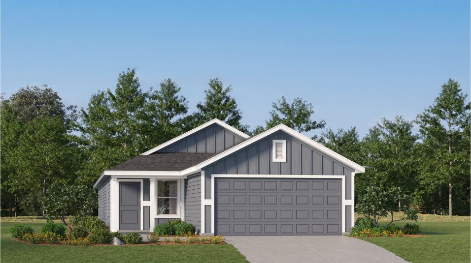 A farmhouse-inspired exterior