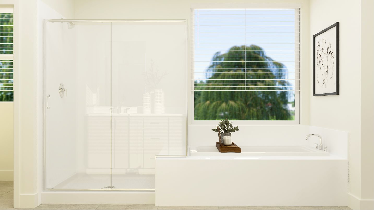 Owner bathroom with shower and tub