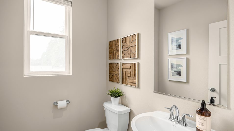 Powder room sink and commode