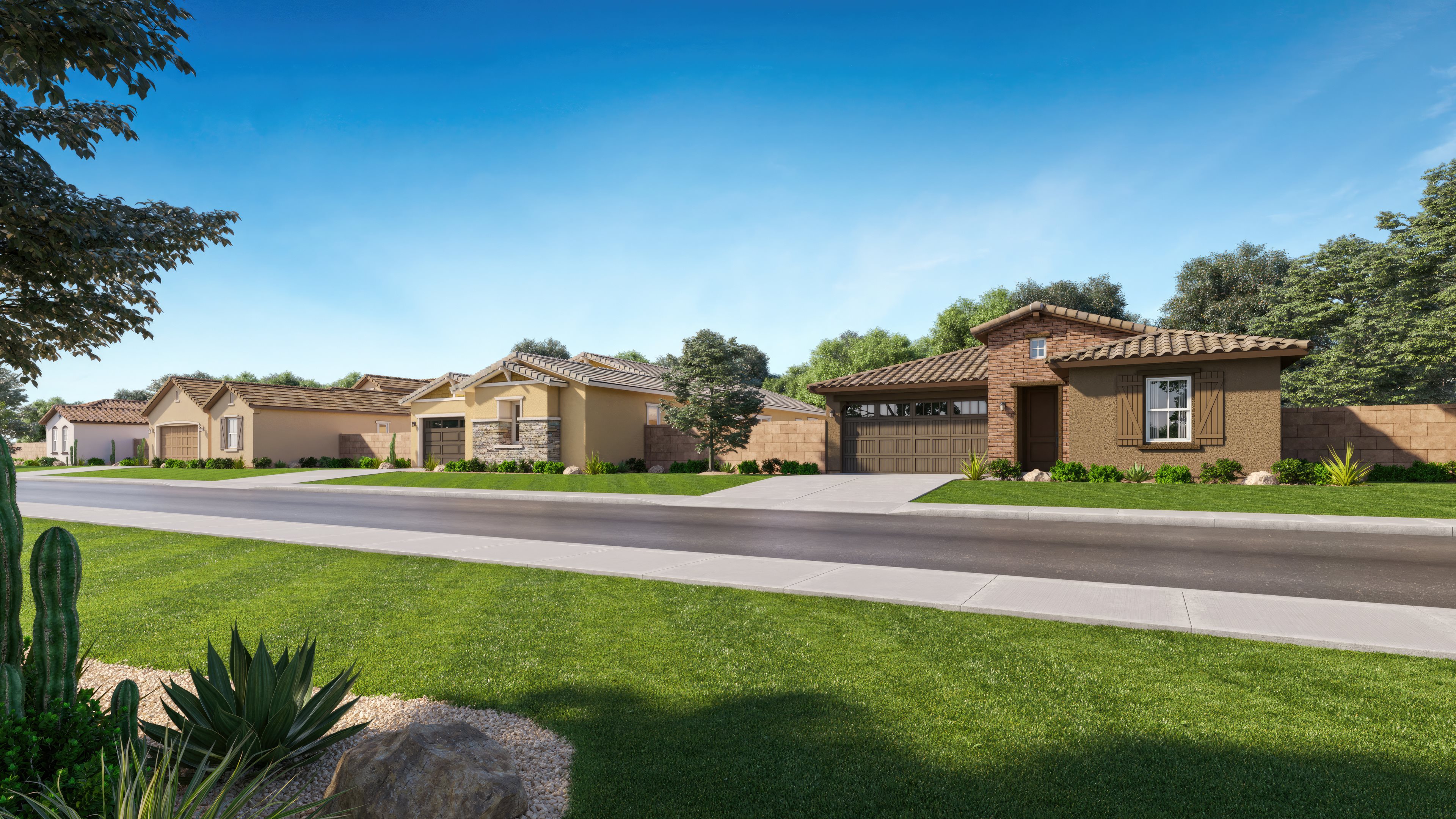 Image: Exterior Street Scene Copy: El Cidro New Homes