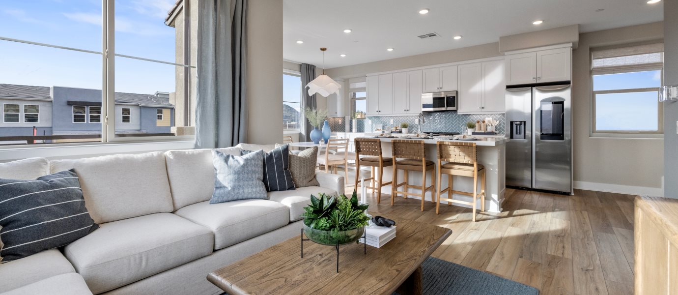 Open space including the living room and kitchen