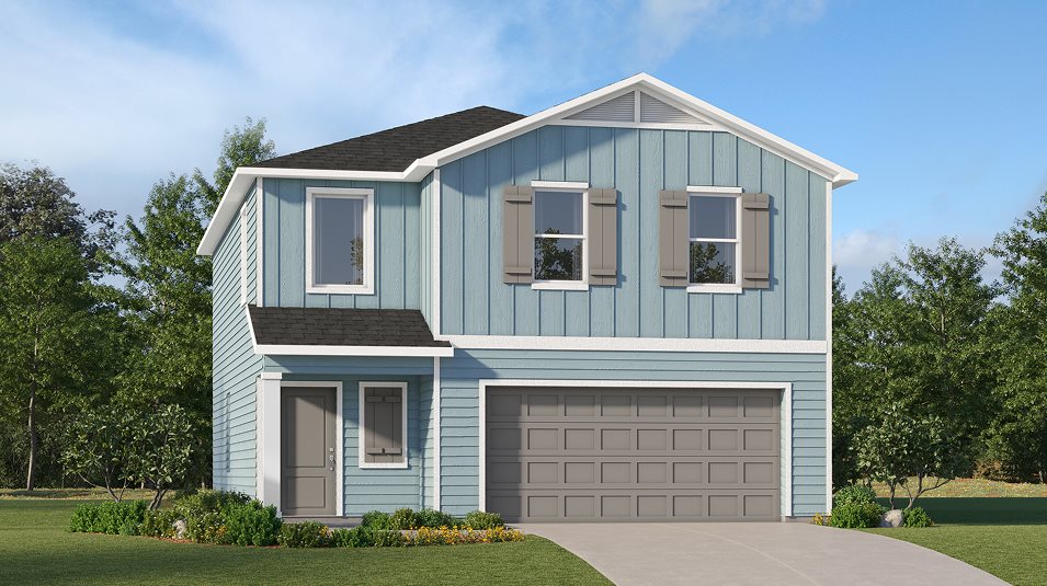 A farmhouse-inspired exterior