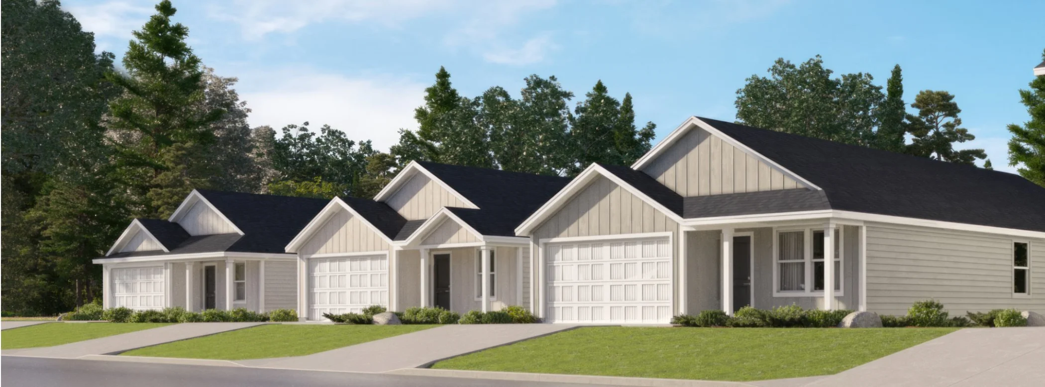 Streetscape of Lennar homes
