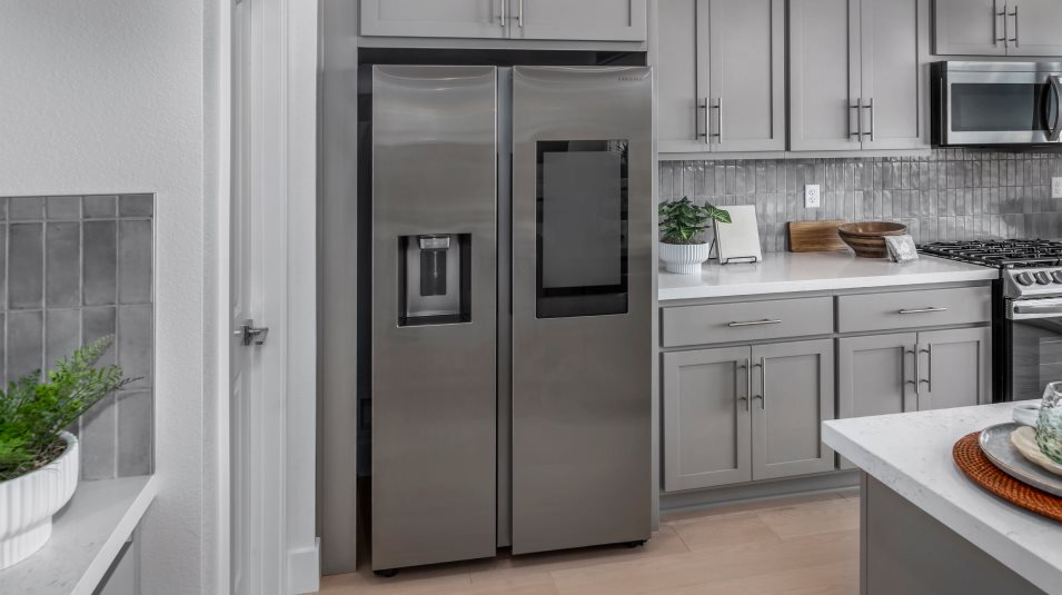 Crestwick Stainless steel counter-depth side-by-side refrigerator