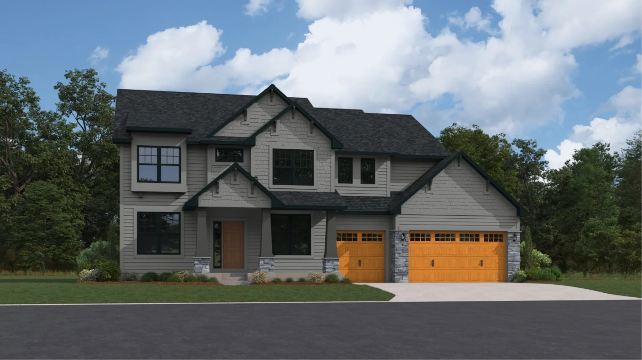 Charlotte Craftsman exterior rendering