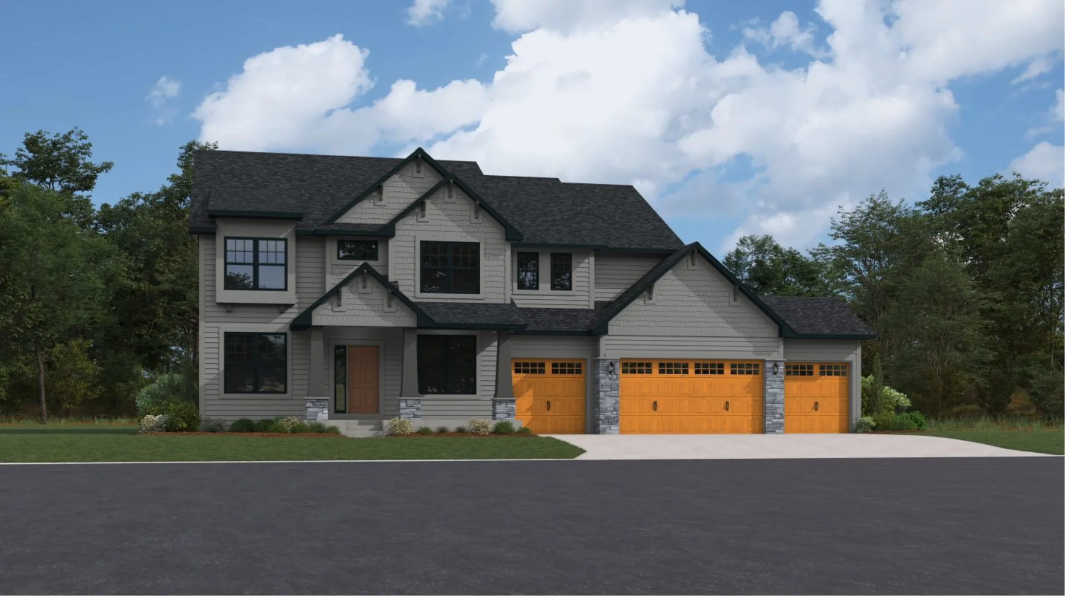 Charlotte Craftsman exterior rendering